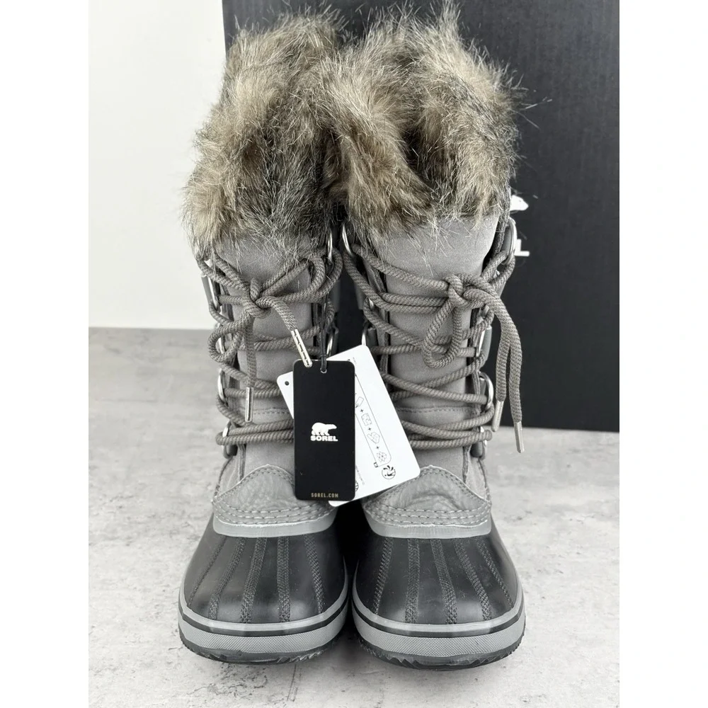 Sorel Women's Joan of Arctic Waterproof Boots Size US 8 Quarry Gray Suede New